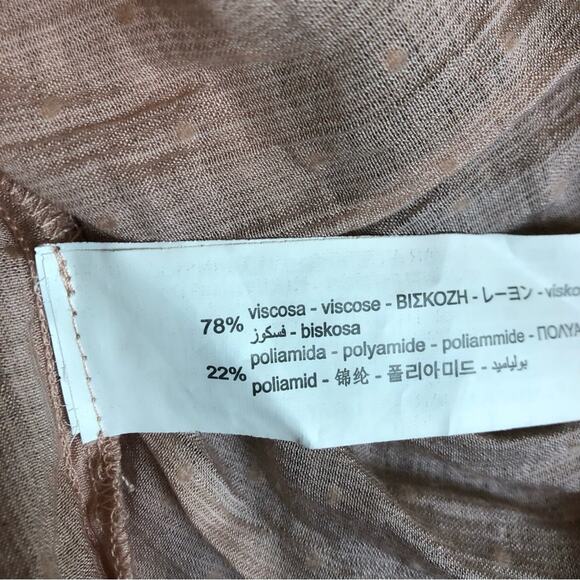 Zara Swiss Dot Tie Front Pink Blouse Women’s Small Cottagecore Sheer Romantic - Picture 12 of 15